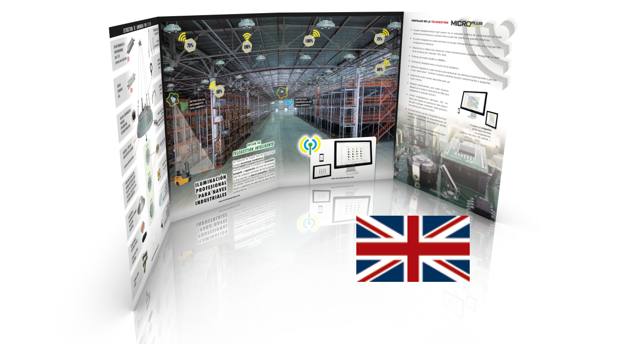 Cuadriptico Iluminacin profesional para fbricas y almacenes - ENG